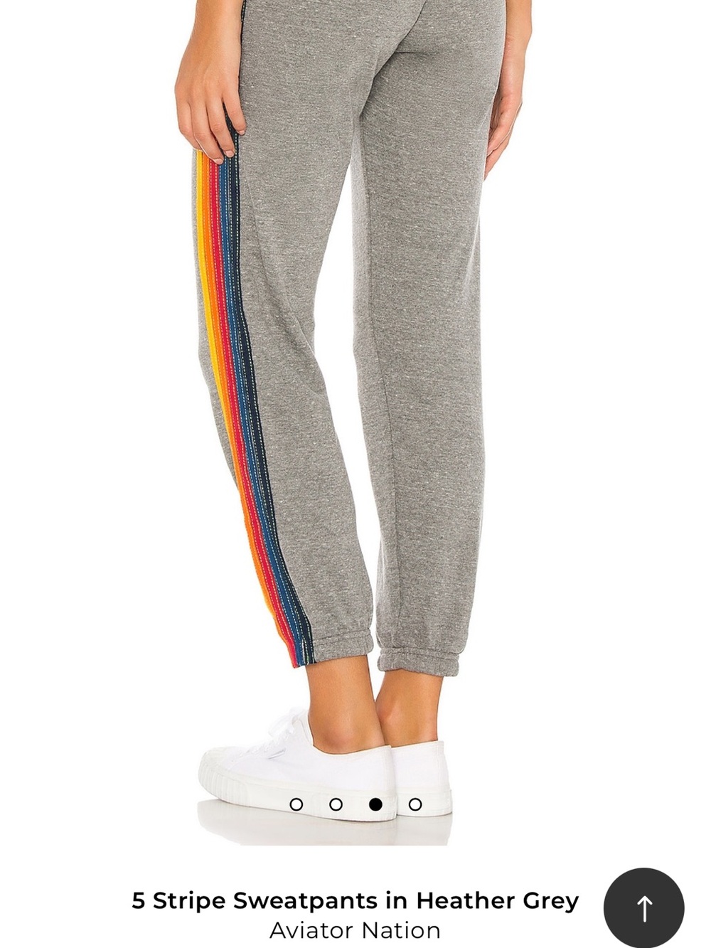Aviator Nation Heather Grey 5-Stripe Joggers with Yellow & Orange Side Stripes - Picture 2 of 4